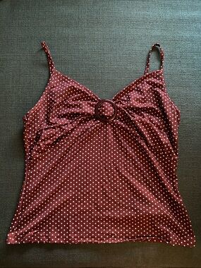 SHEIN Polka Dot Spaghetti Strap Cami with Ring Detail